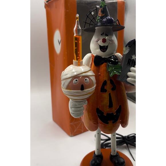 Vintage Metal Halloween Night Light Ghost Pumpkin Mummy 12 Black Orange Decor - Picture 15 of 15